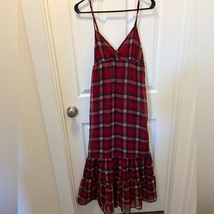 Forever 21 Red Plaid Maxi Dress